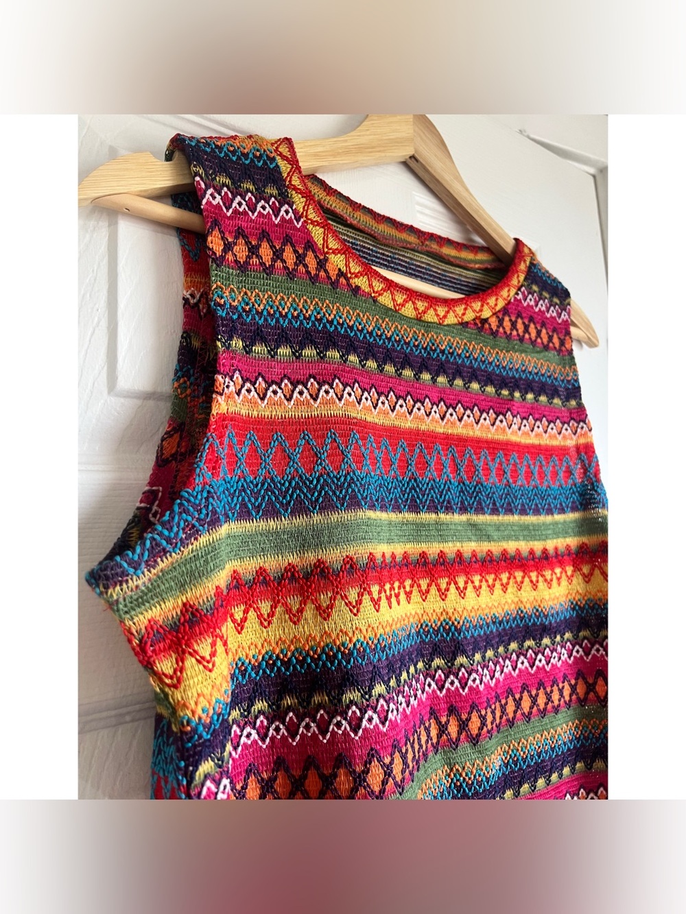 Boho Multi Color Halterneck Tank Top - Picture 3 of 5